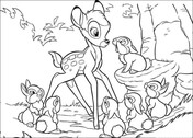 Bambi And The Rabbit  from Bambi Coloring Page
