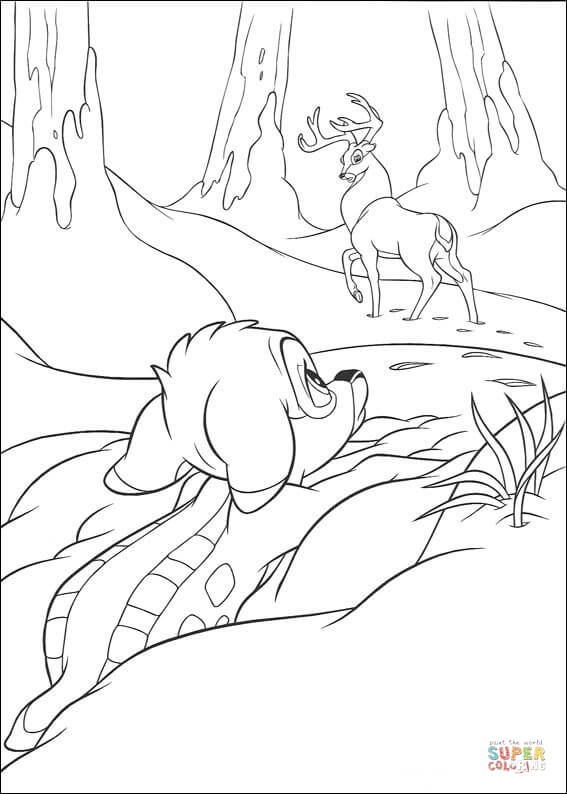 Bambi Is Looking For Roe Deer  From Bambi Coloring Pages