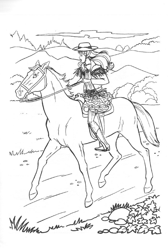 Desenho de Barbie cowgirl para colorir  Desenhos para colorir e imprimir  gratis