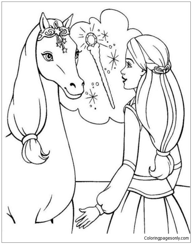 Barbie Horse Coloring Page - Free Coloring Pages Online