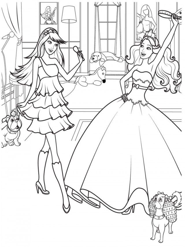 Barbie makes up Coloring Page