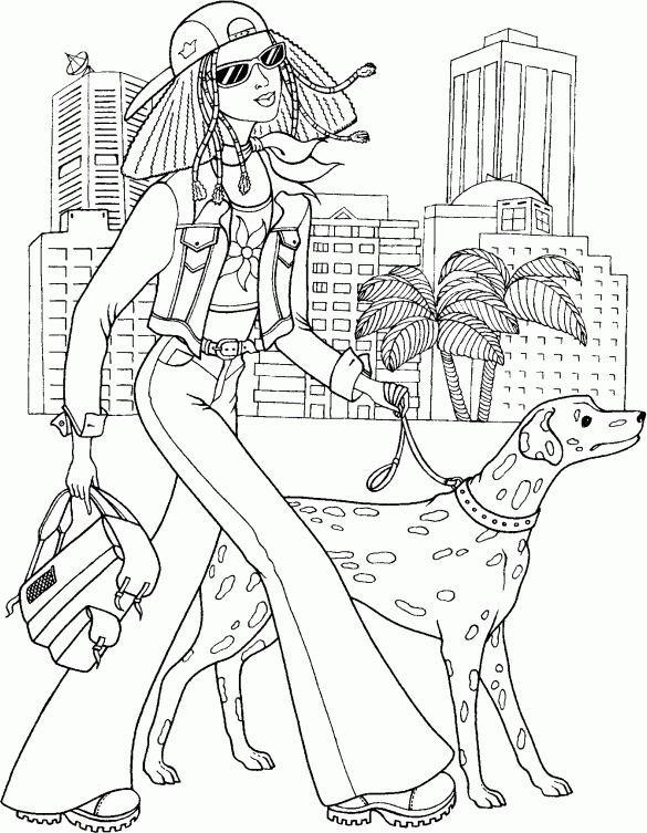 Barbie shopping Coloriage
