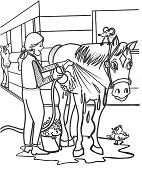 Bathing Horse Coloring Pages