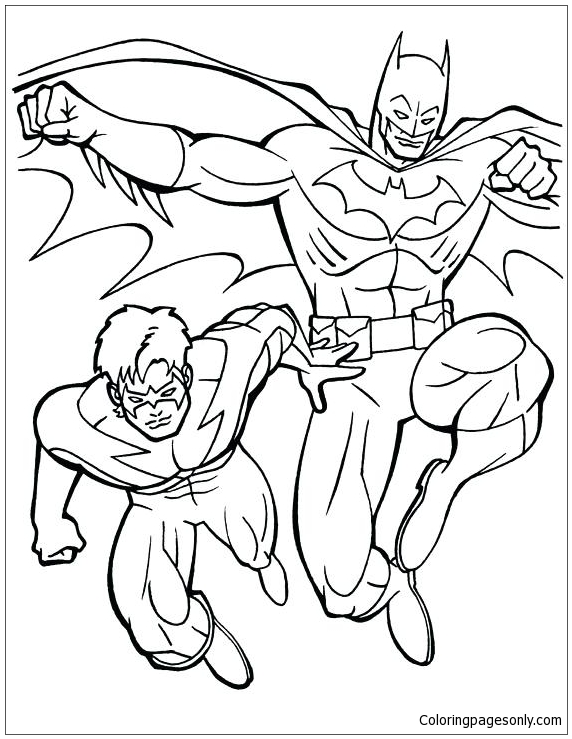 robin and batman coloring pages