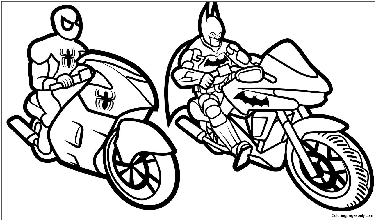 Batman And Spiderman Coloring Page Free Printable Coloring Pages