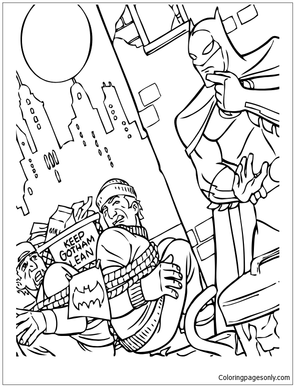 Batman Catching Brigands Coloring Page