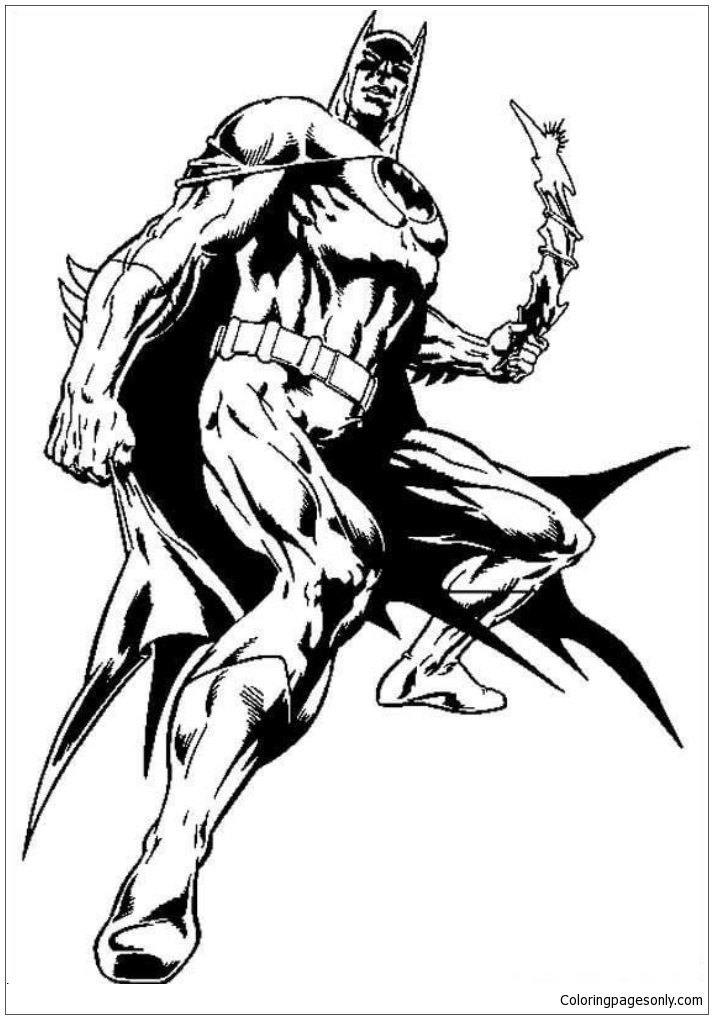Batman sosteniendo boomerang de Batman de Batman