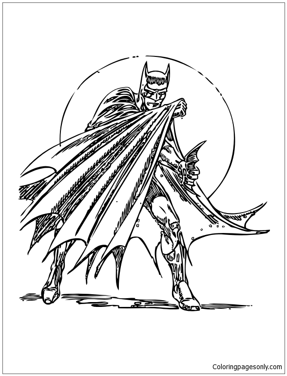 Batman in actie kleurplaat