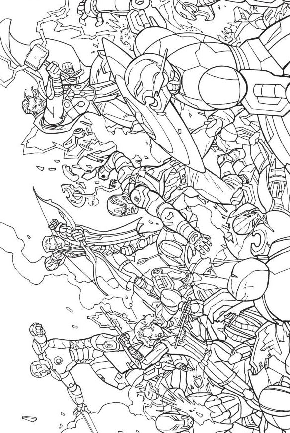 Earth's Mightiest Heroes of Avengers Coloring Page - Free Coloring