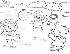 Beach Scene 2 Coloring Pages