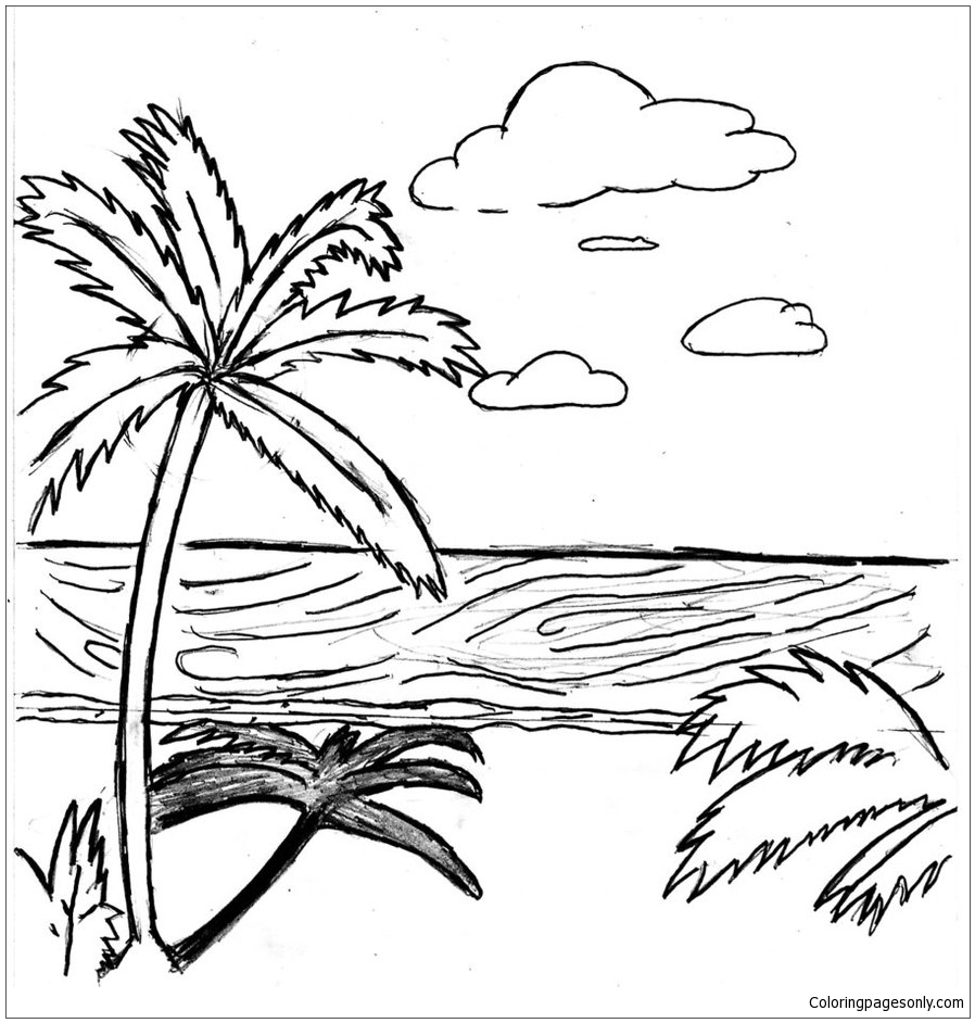 Beach Scene 4 Coloring Pages