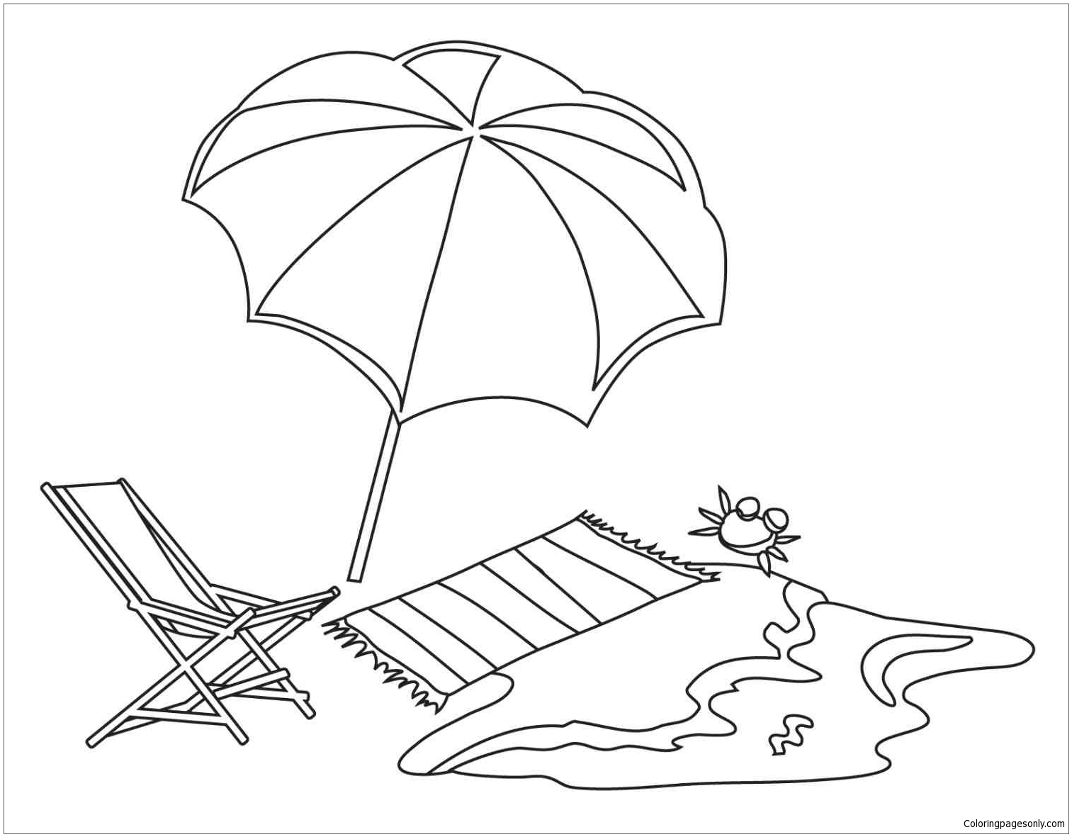 Beach Theme Coloring Pages