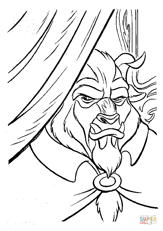 Beast  from Beauty and the Beast Coloring Page