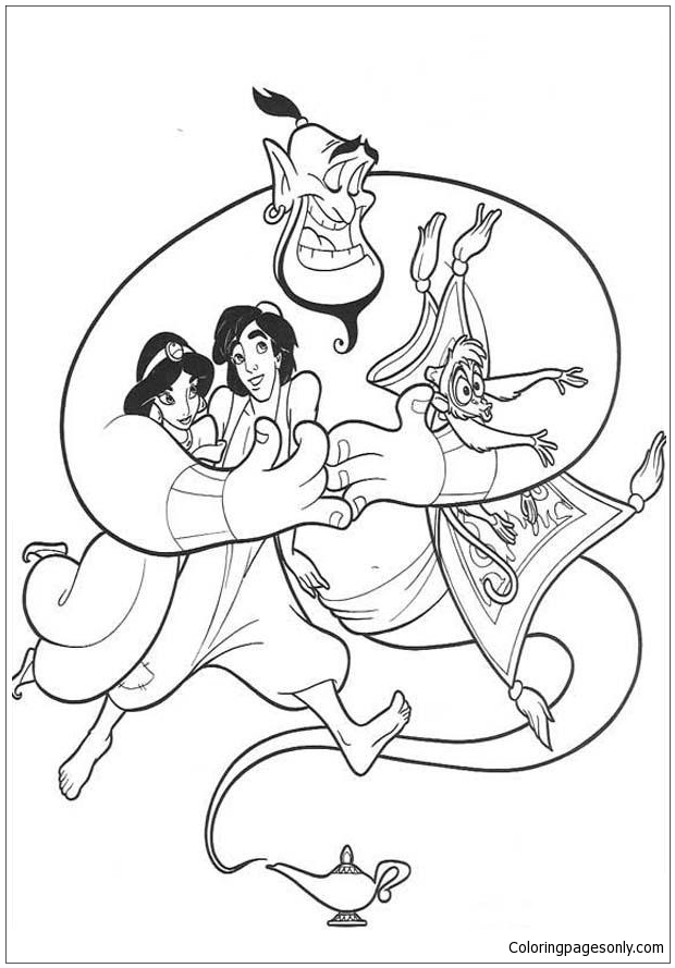 Beautiful Aladdin Coloring Pages