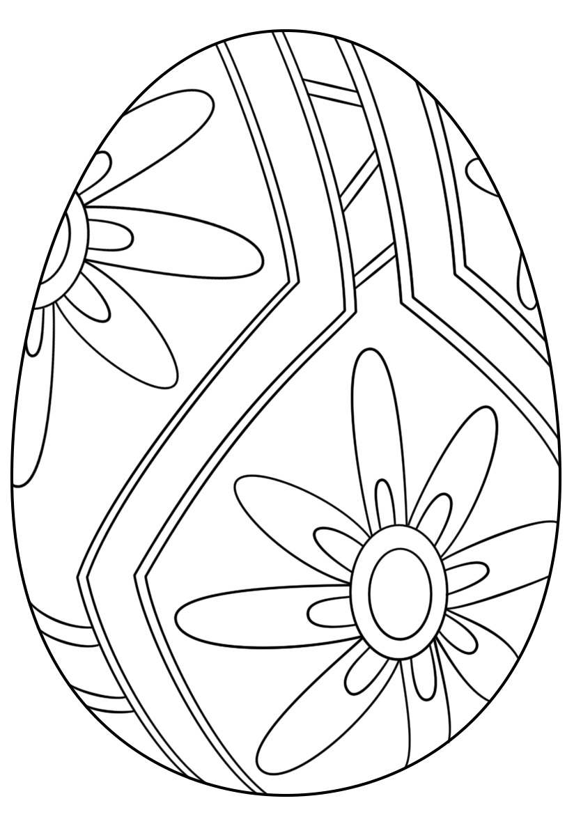 Beautiful Easter Egg Flower Pattern Coloring Pages