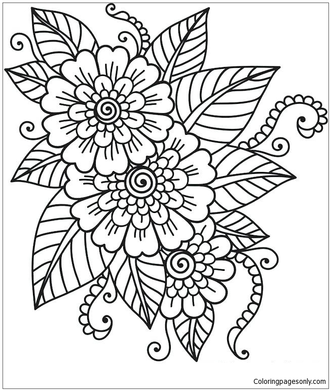 Красивый цветок- изображение 2 раскраски страницы