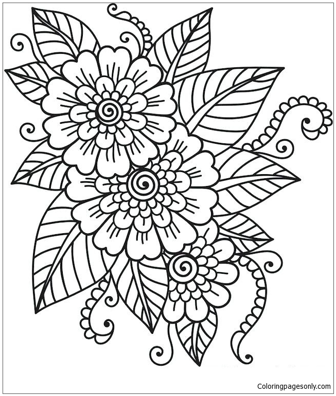 Download Beautiful Flower Coloring Pages - Flower Coloring Pages - Coloring Pages For Kids And Adults