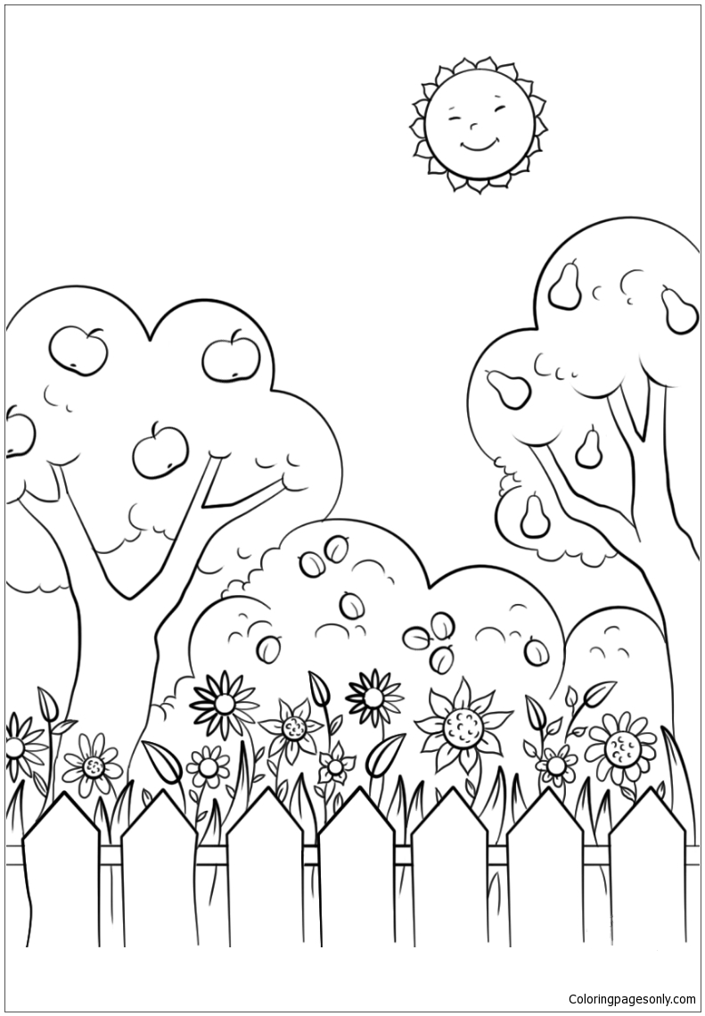 Beautiful Garden 2 Coloring Page