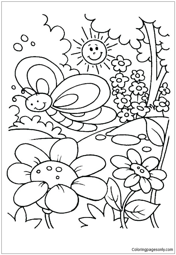 Beautiful Spring Climate Coloring Pages