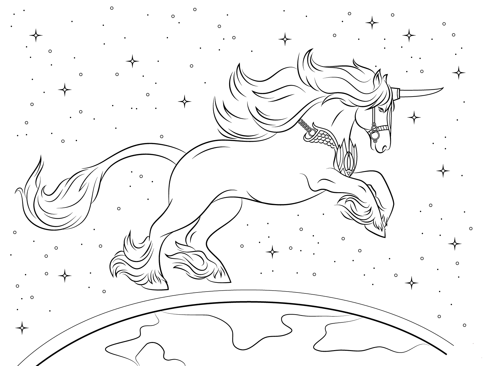Beautiful Unicorn Coloring Pages