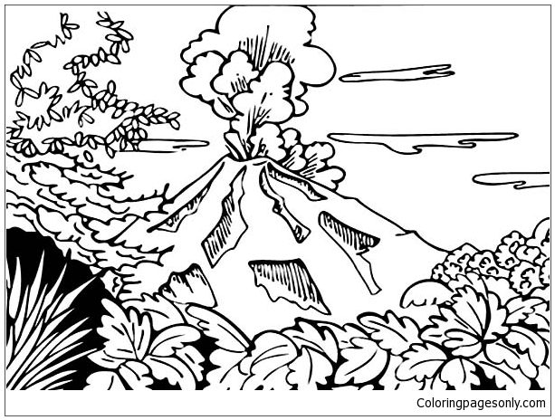 volcanoe coloring pages