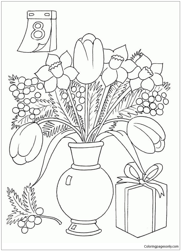Beautiful Women s Day Coloring Pages
