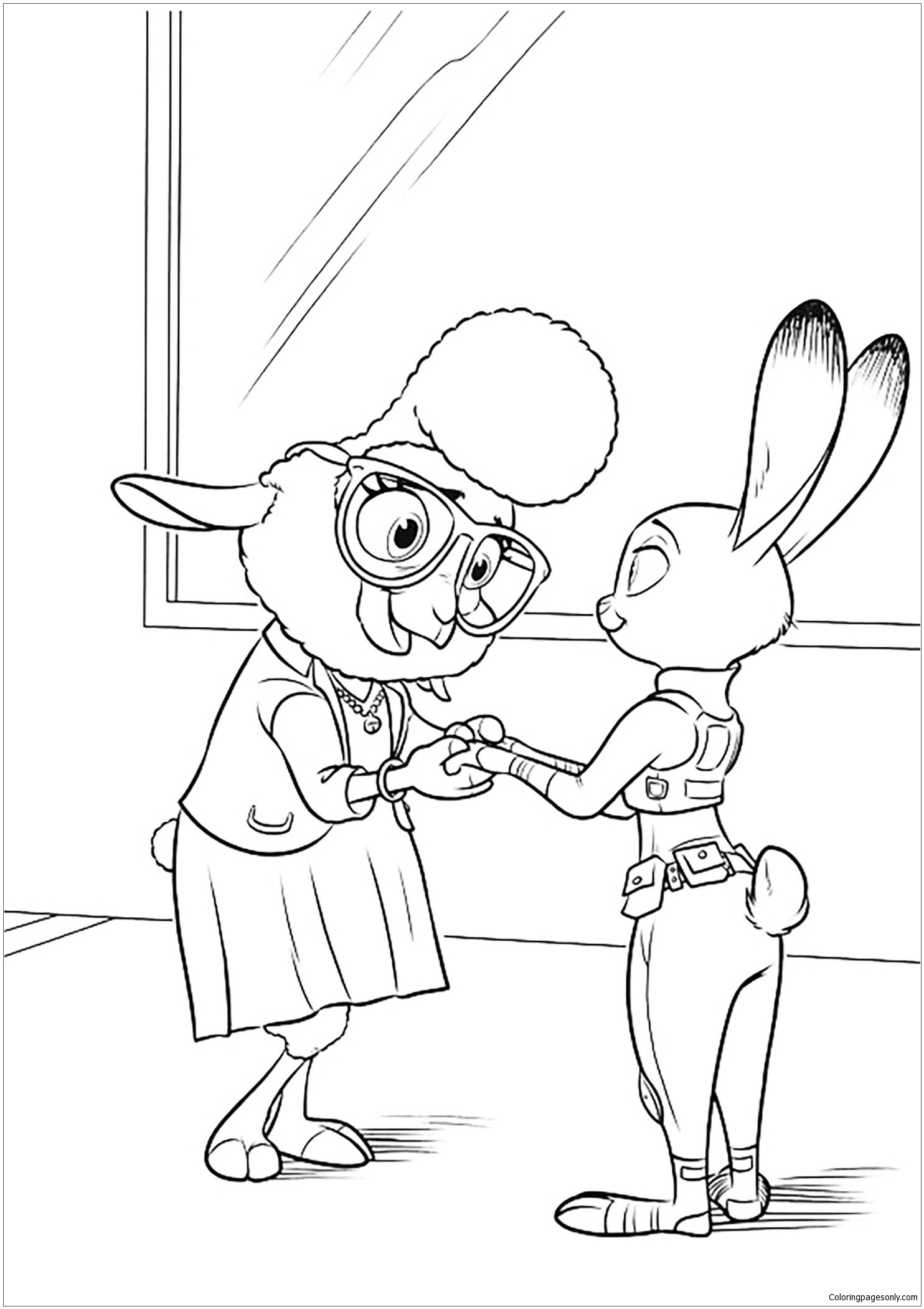 Beautiful Zootopia Coloring Page