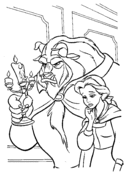 Beauty And The Beast With LumiÃ¨re  from Beauty and the Beast Coloring Page