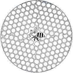 Desenho de abelha na colmeia para colorir