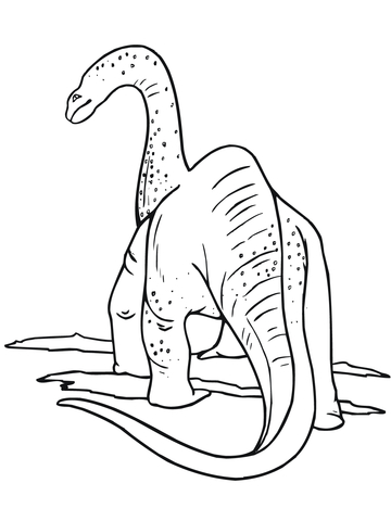 Behind the apatosaurus Coloring Page
