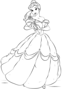 Belle from Beauty and the Beast Coloring Page