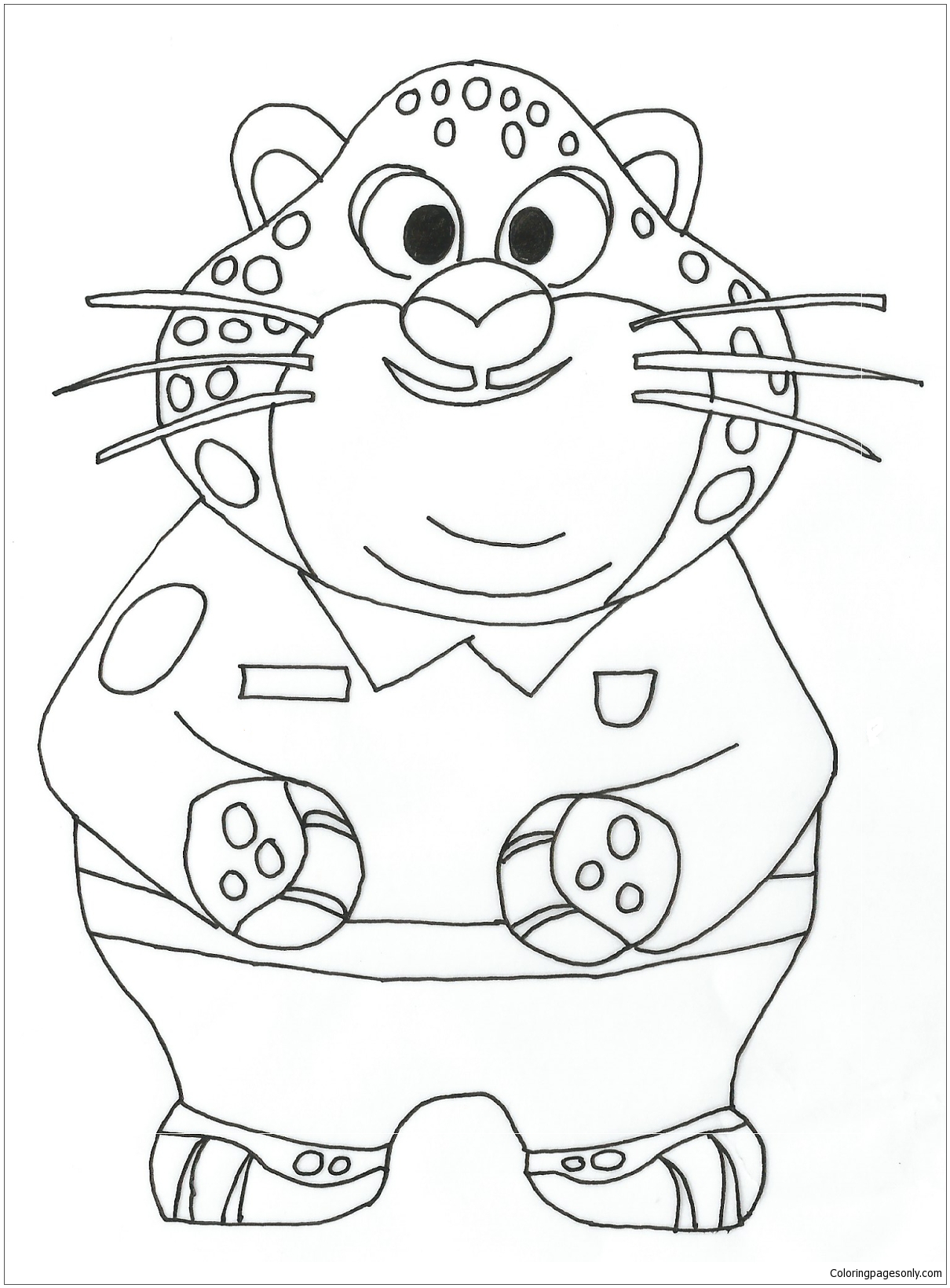 clawhauser coloring page online zootopia