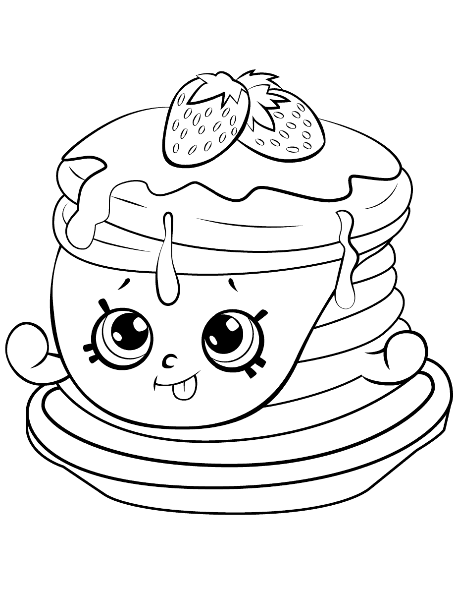 Berry Sweet Pancakes Shopkins Season 6 Coloring Page
