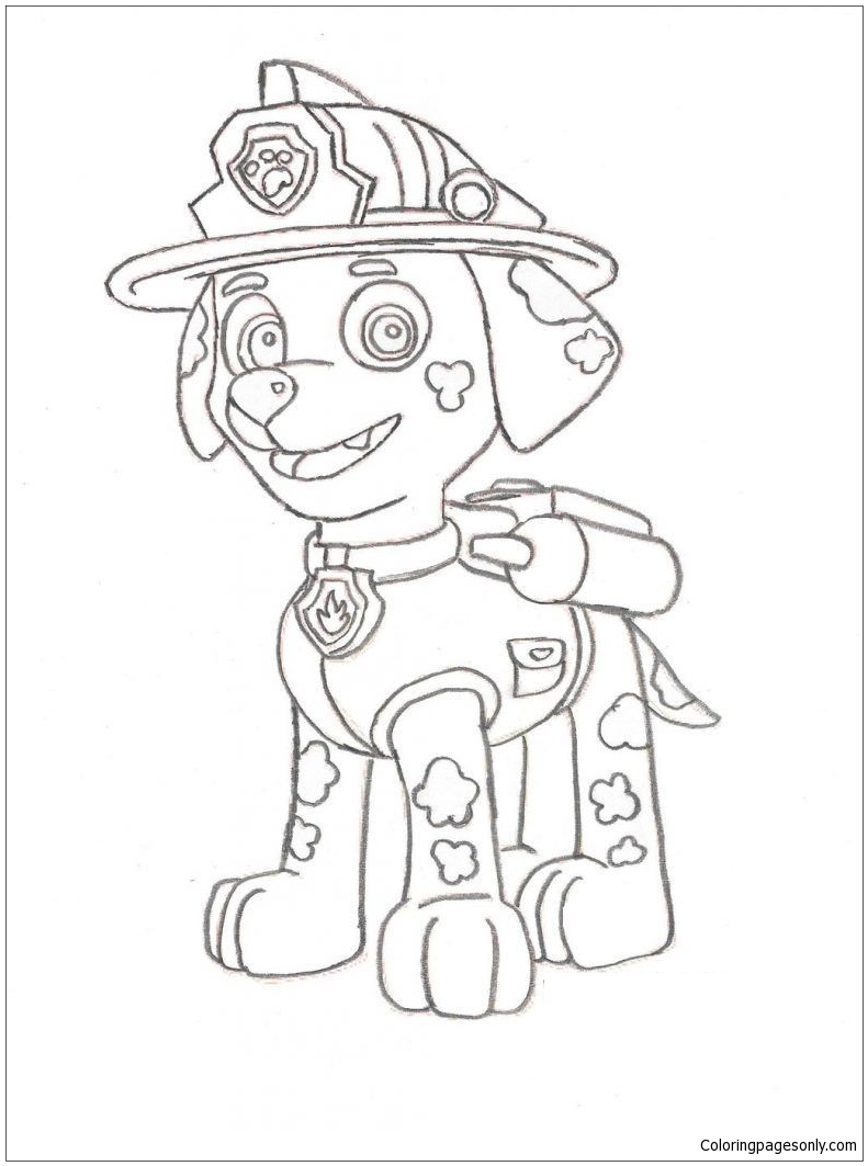 Best Paw Patrol Marshall Coloring Page