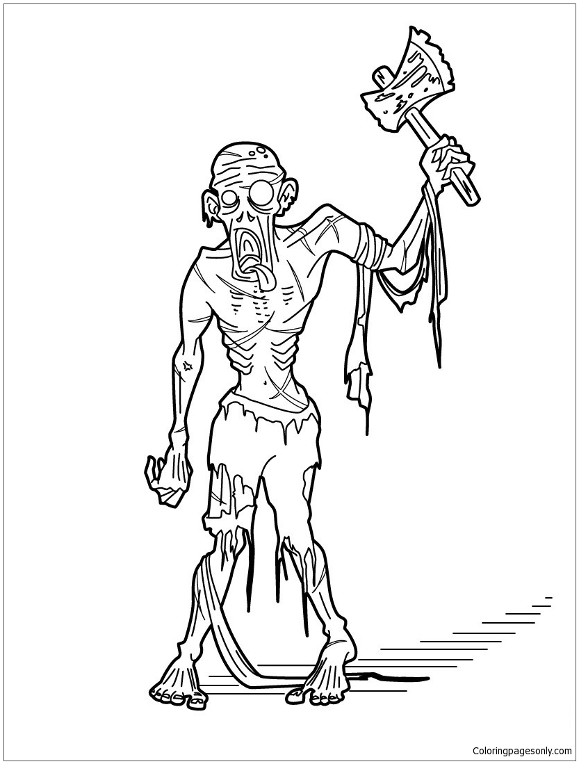 Bewitched Living-Dead Coloring Page
