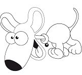 Big Eyed Puppy For Child Coloring Page
