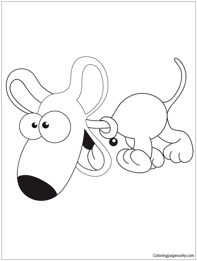 Big Eyed Puppy For Child Coloring Pages