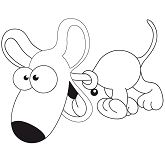 Big Eyed Puppy For Children Coloring Pages