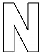 Раскраска Большая буква N