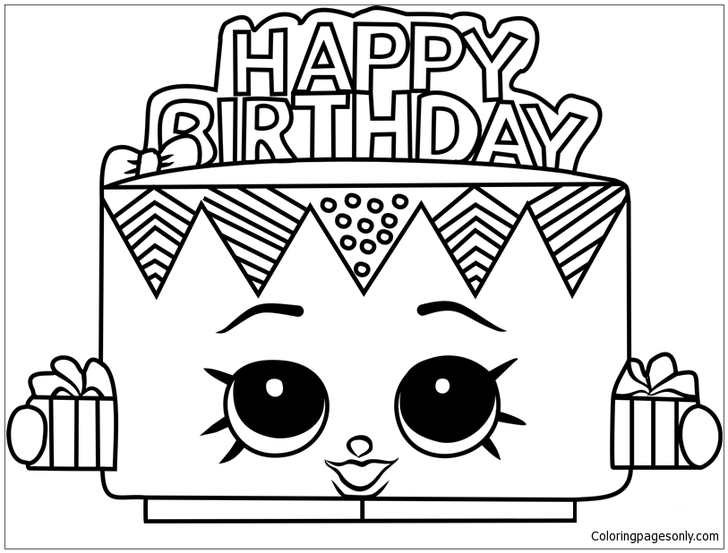 Birthday Betty Shopkins Coloring Pages