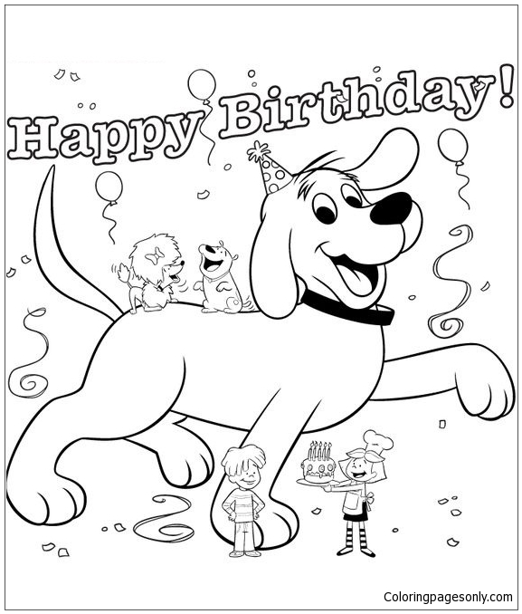 Birthday Party Coloring Pages - Puppy Coloring Pages - Coloring Pages