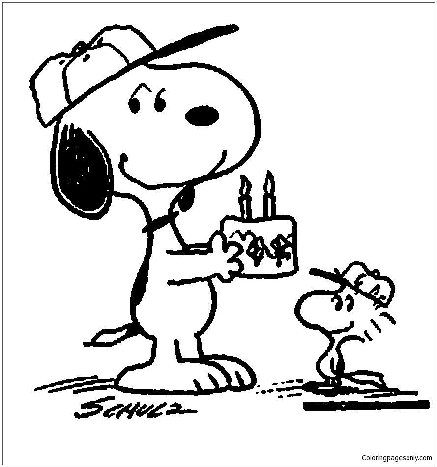 coloring pages of snoopy