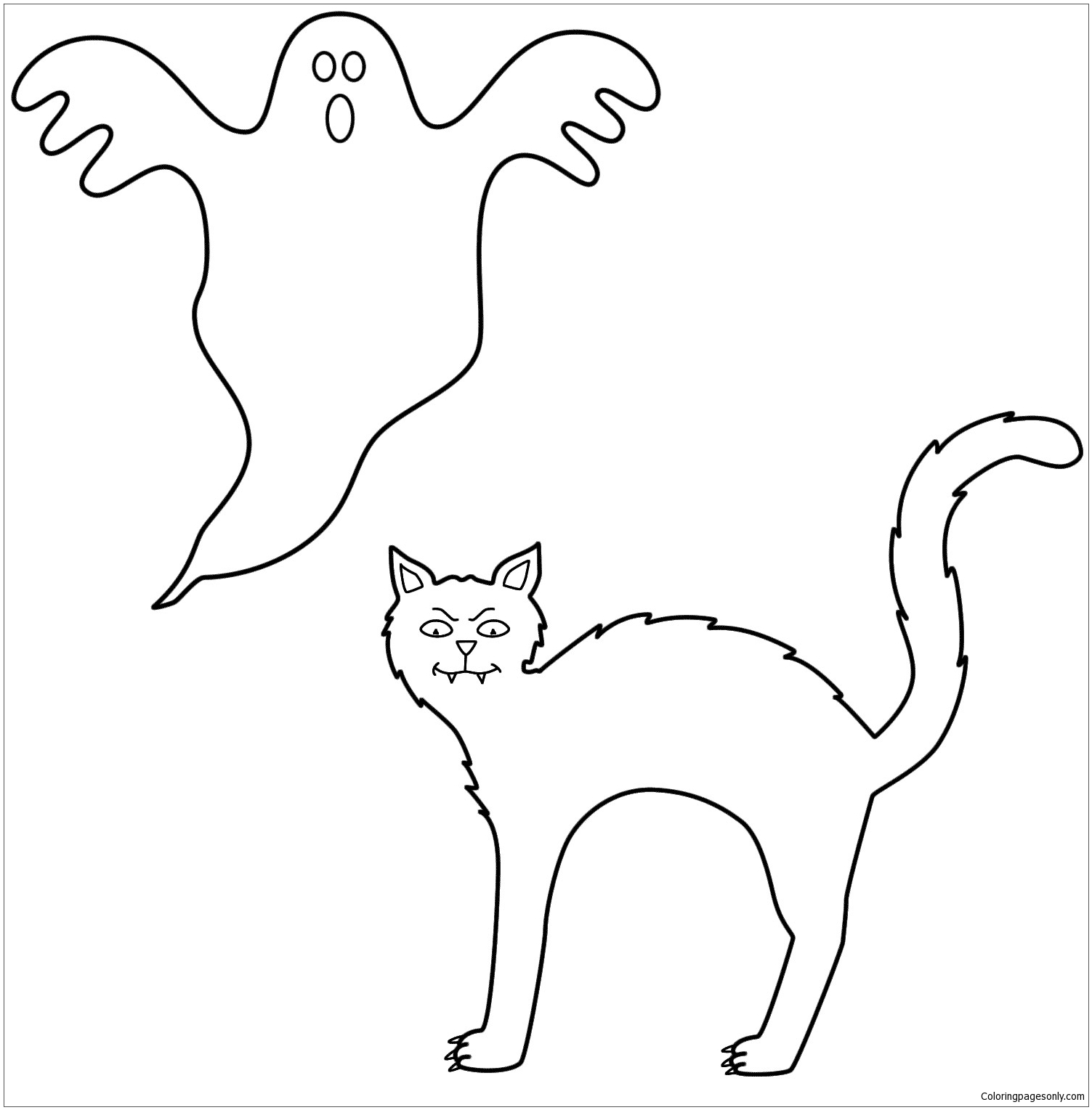 Desenho Para Colorir gato preto - Imagens Grátis Para Imprimir