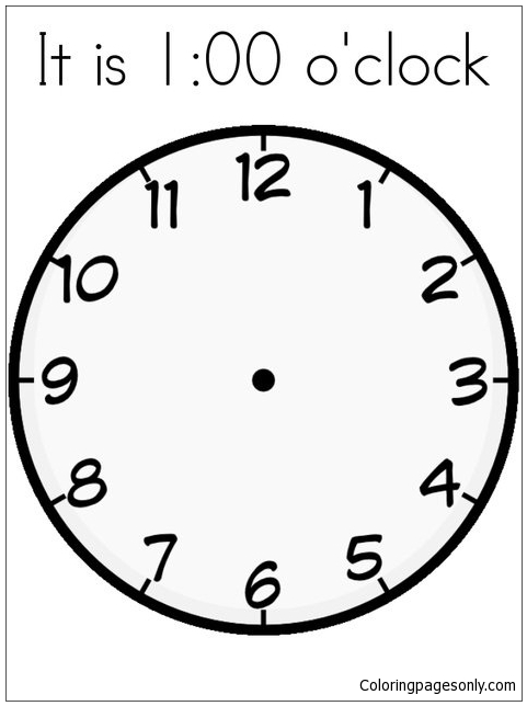 Reloj Página Para Colorear En Blanco