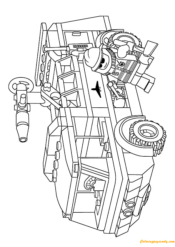 Blaze Firefighter of Lego Coloring Page - Free Printable Coloring Pages