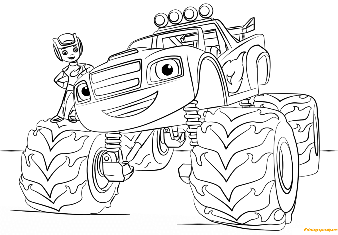 Blaze From Monster Truck Coloring Page Free Printable Coloring Pages