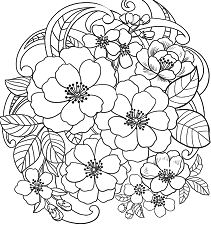 Blooming Flowers Coloring Page