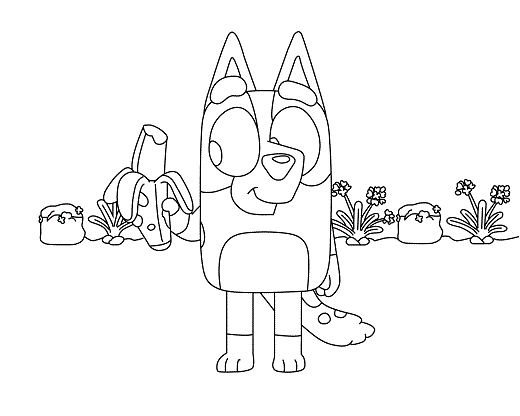 Bluey Eat Banane Coloring Pages