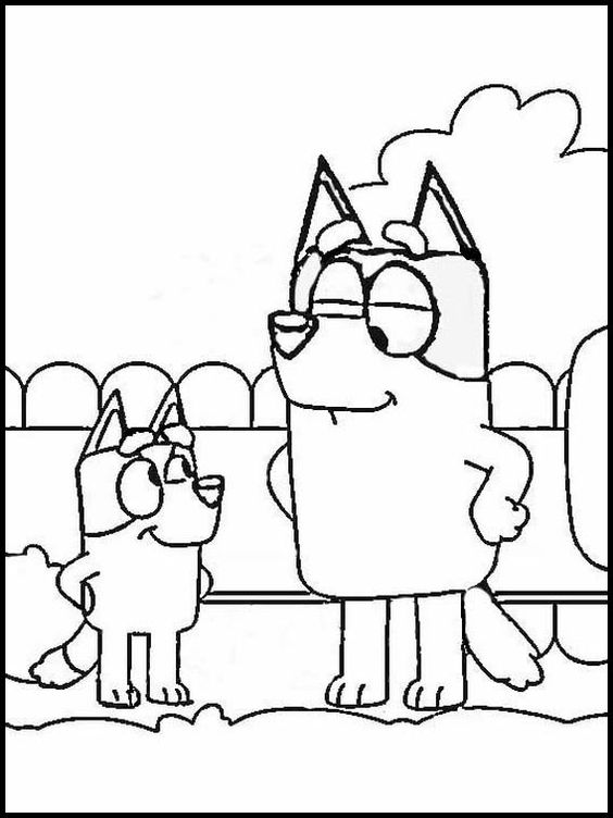 Bluey Father And Son Coloring Page