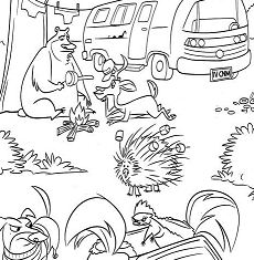 Boog In The Forest Coloring Page